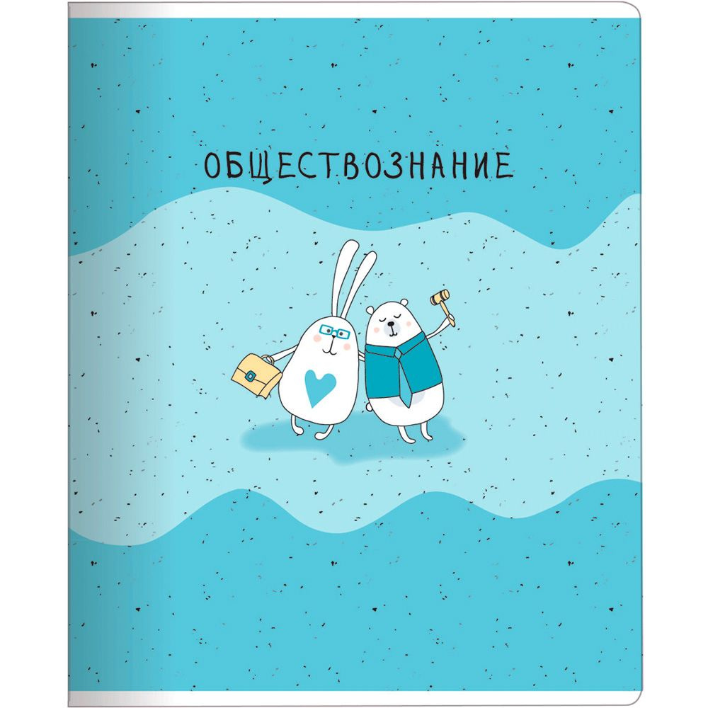 Тетрадь предметная "Bunny. Обществознание", А5, 48 листов, клетка, разноцветный
