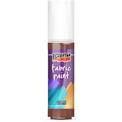 Краски для текстиля "Pentart Fabric paint", 20 мл, темно-коричневый