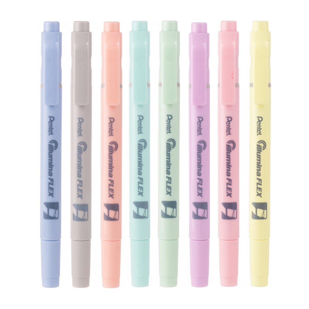 Маркер текстовый двусторонний «Pentel Illumina flex», пастельный, розовый - 7