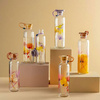 Бутылка для воды "Apricot Flower", стекло, 750 мл, прозрачный, желтый - 3