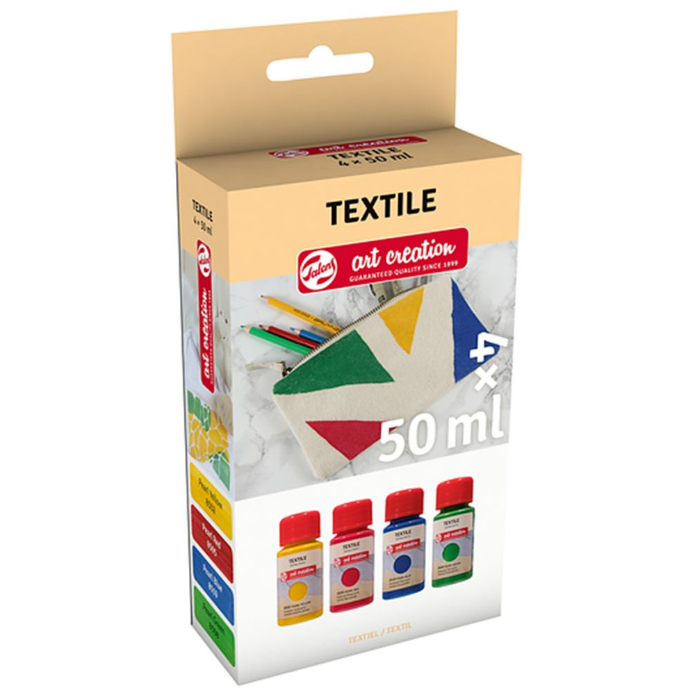 Набор красок декоративных "TEXTILE", жемчужные цвета, 50 мл, 4 шт.