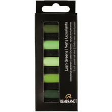 Набор мягкой пастели "Rembrandt Half Pastel", 5 цветов, зеленые