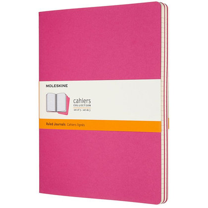 Блокнот "Cahier Journal Xlarge", А4, 190x250 мм, 60 л, 3 шт, розовый неон