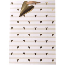 Пакет бумажный подарочный "Stripe&hearts", 33x15x45.5 см, разноцветный