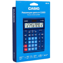 Калькулятор настольный Casio "GR-12", 12-разрядный, синий