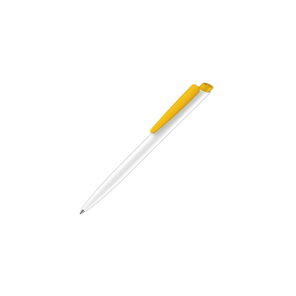 Ручка шариковая автоматическая "Senator Dart Polished Basic", 1.0 мм, белый, желтый, стерж. синий