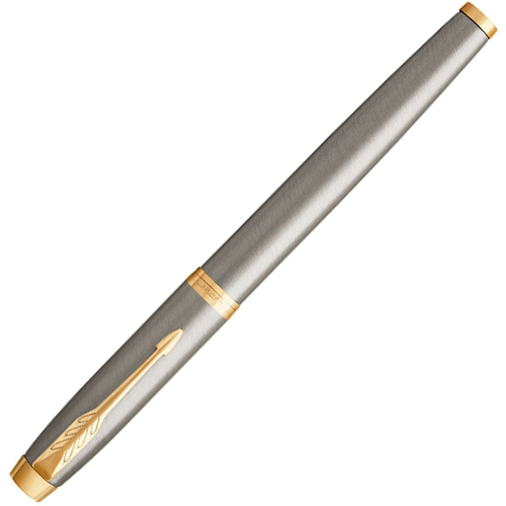Ручка перьевая "Parker IM Brushed Metal GT", F, серебристый, золотистый, патрон черный - 2