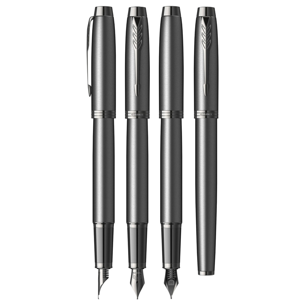 Ручка перьевая "Parker IIM Achromatic", F, черный, патрон синий - 4