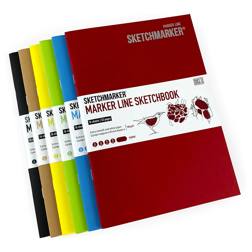 Скетчбук "Sketchmarker marker line", 17.6x25 см,160 г/м2, 16 листов, черный - 4