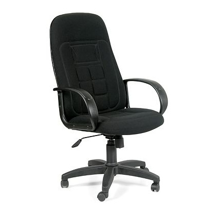Кресло для персонала "CHAIRMAN 727", ткань, пластик, черный