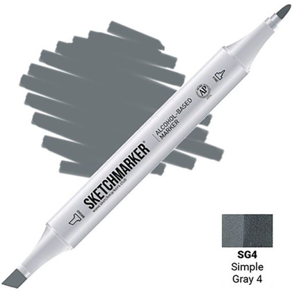Маркер перманентный двусторонний "Sketchmarker", WG4 серый теплый №4