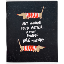 Тетрадь "Hey human таксы", А5, 48 листов, клетка, черный