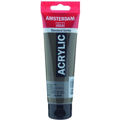 Краски акриловые "Amsterdam", 408 умбра натуральная, 120 мл, туба