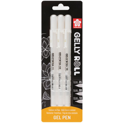 Набор гелевых ручек "Gelly Basic", 3 шт., стержень белый
