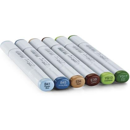 Набор маркеров перманентных "Copic Sketch", 6 цветов, земляные оттенки - 2