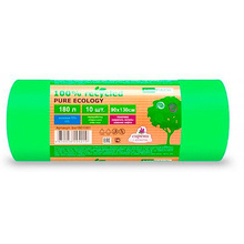 Мешки для мусора ПВД Mirpack "PURE ECOLOGY Био", 40 мкм, 180 л, 10 шт/упак 