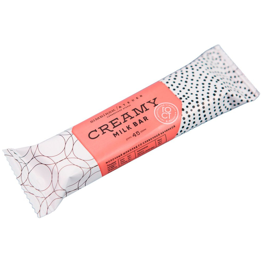 Шоколадный батончик "Simbirsk Atelier. Creamy Milk Bar", 45 г