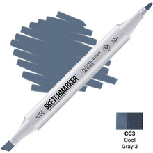 Маркер перманентный двусторонний "Sketchmarker", CG3 серый холодный №3
