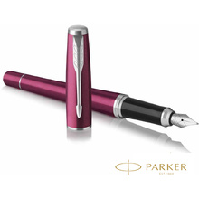 Ручка перьевая "Parker Urban Vibrant Magenta CT", F, бордовый, серебристый, патрон синий