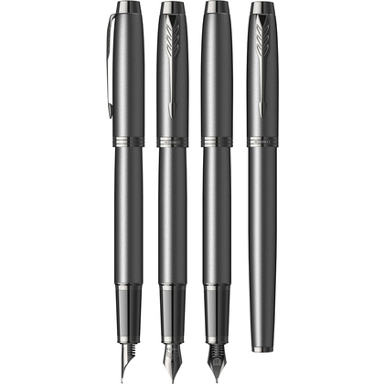 Ручка перьевая "Parker IIM Achromatic", F, черный, патрон синий - 4
