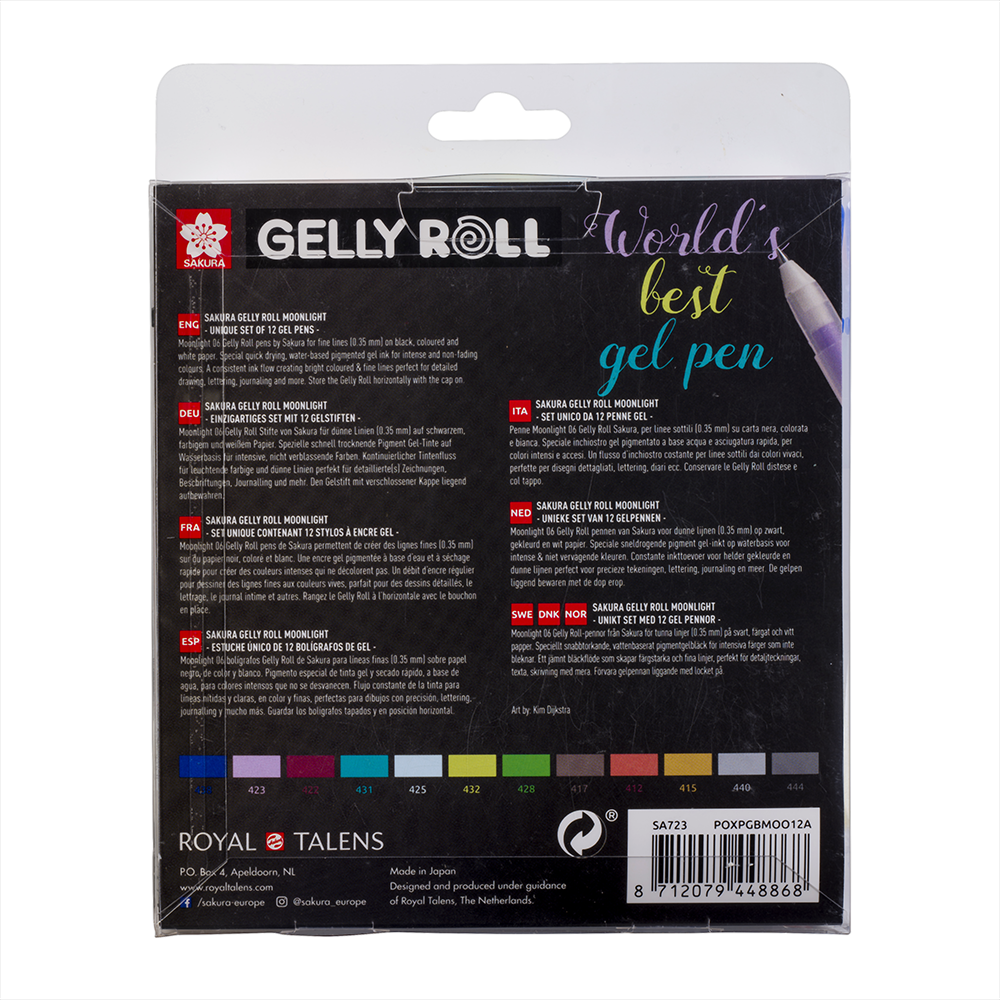 Набор гелевых ручек "Gelly Roll Moonlight", 12 шт., флуоресцентные - 2