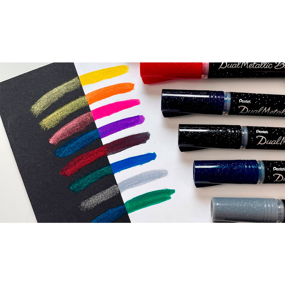 Маркер-кисть "Dual Metallic Brush", розовый металлик - 4