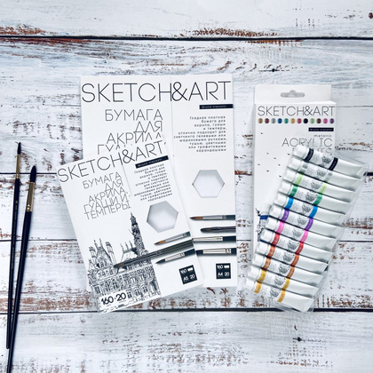 Блок бумаги для акрила, гуаши и темперы "Sketch&Art", А4, 160 г/м2, 20 листов  - 5