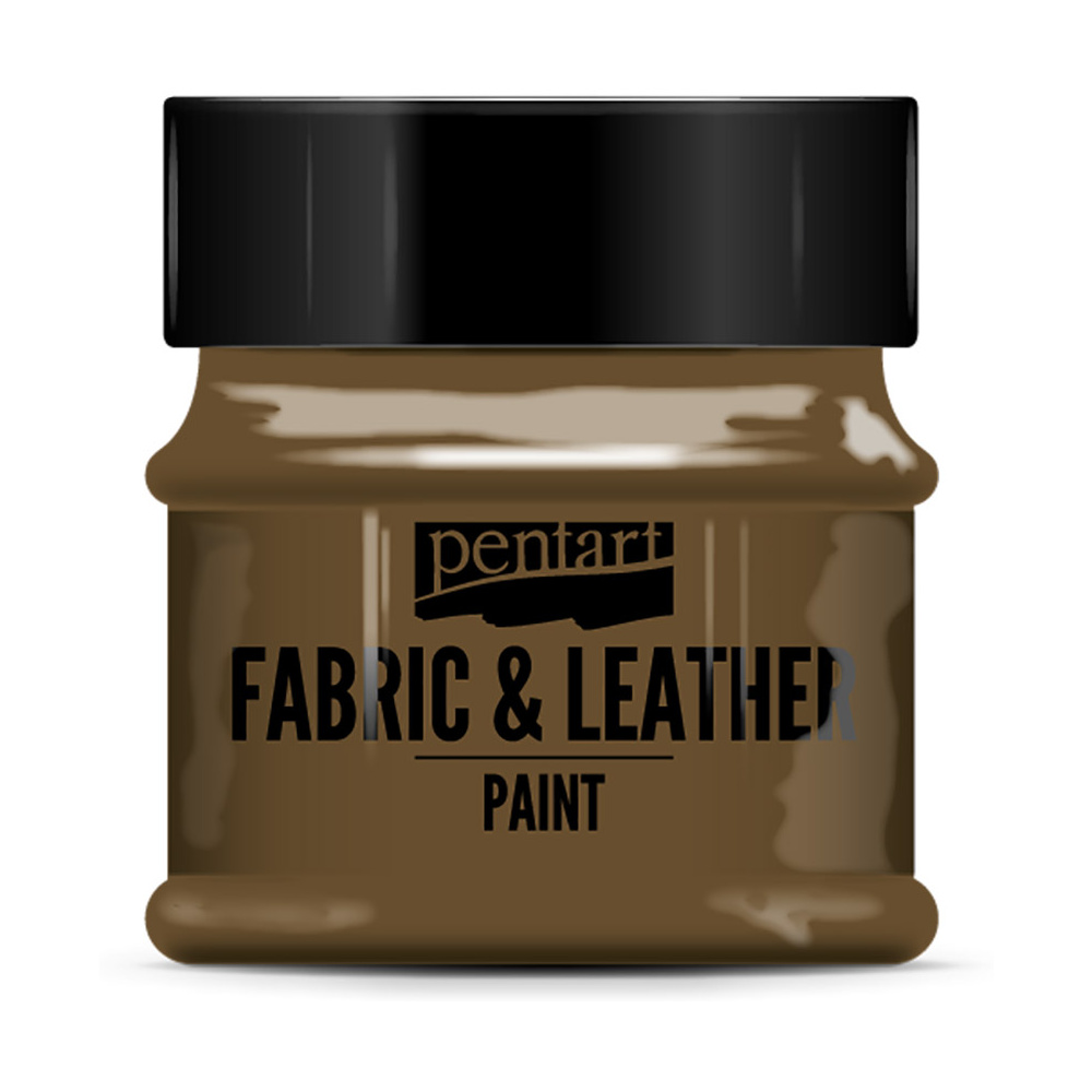 Краска для текстиля "Pentart Fabric & Leather paint", 50 мл, темно-коричневый