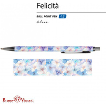 Ручка шариковая автоматическая "Felicita. Цветы. Нежность", 0.7 мм, разноцветный, стерж. синий