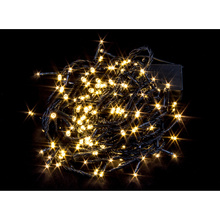 Гирлянда LED "Нить", черный провод, 13.5 м, теплый, белый