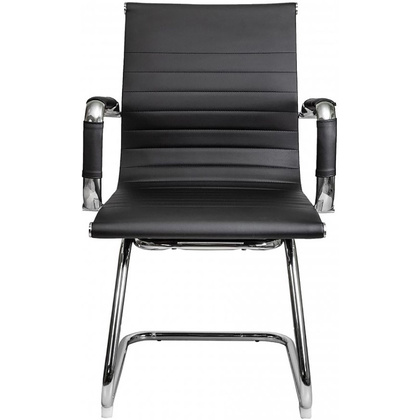 Стул для посетителей "MARIANI NEW ECO", хром, кожзам, черный - 4