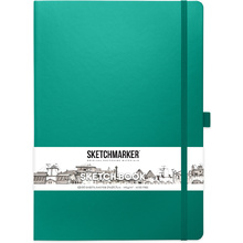 Скетчбук "Sketchmarker", 21x30 см, 140 г/м2, 80 листов, изумрудный