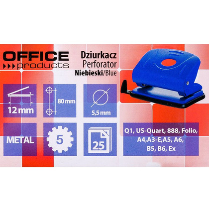Дырокол "Office Product", 25 листов, синий - 3