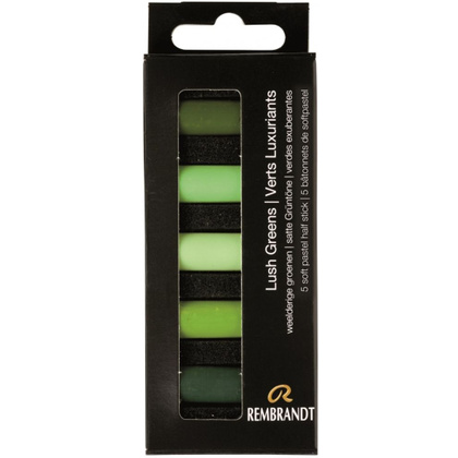 Набор мягкой пастели "Rembrandt Half Pastel", 5 цветов, зеленые