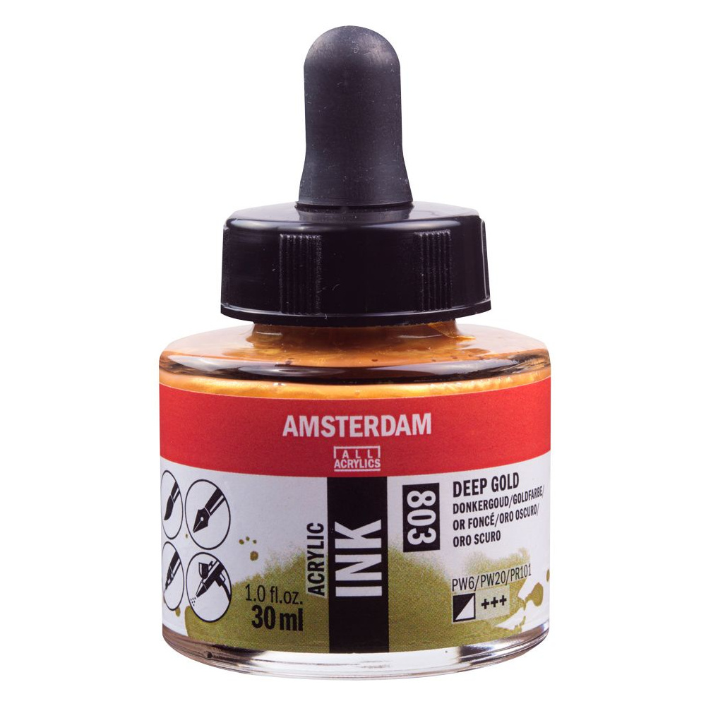 Жидкий акрил "Amsterdam", 803 темное золото, 30 мл