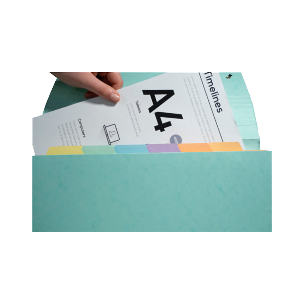 Папка на резинках "Aquarel", А4, 15 мм, картон, 12 делений, ассорти - 10