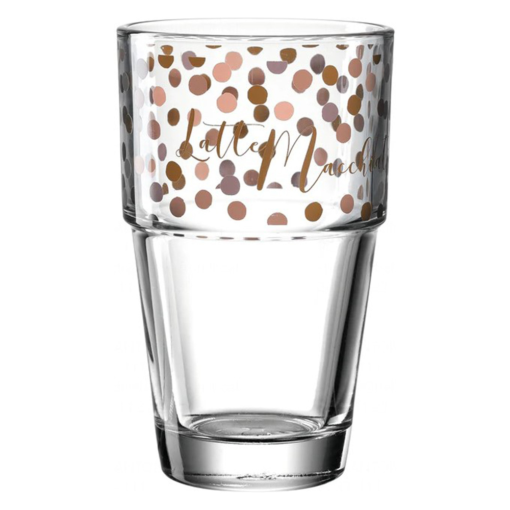Стакан стеклянный "Solo Latte Macchiato", 410 мл, розовый, коричневый
