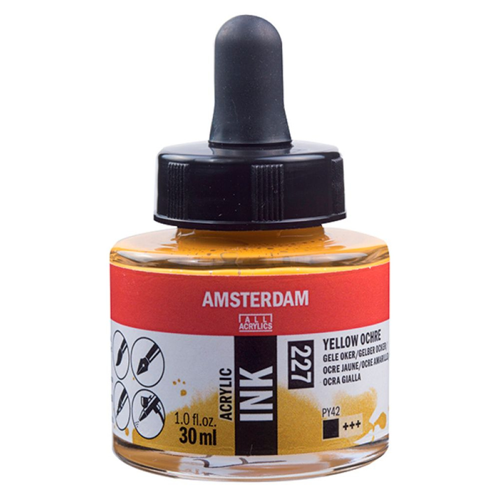 Жидкий акрил "Amsterdam", 227 охра желтая, 30 мл