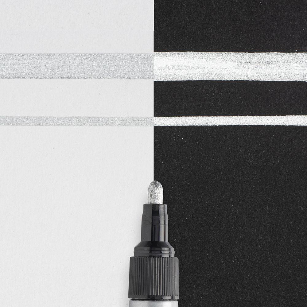 Маркер перманентный "Pen-Touch" M, серебро - 2