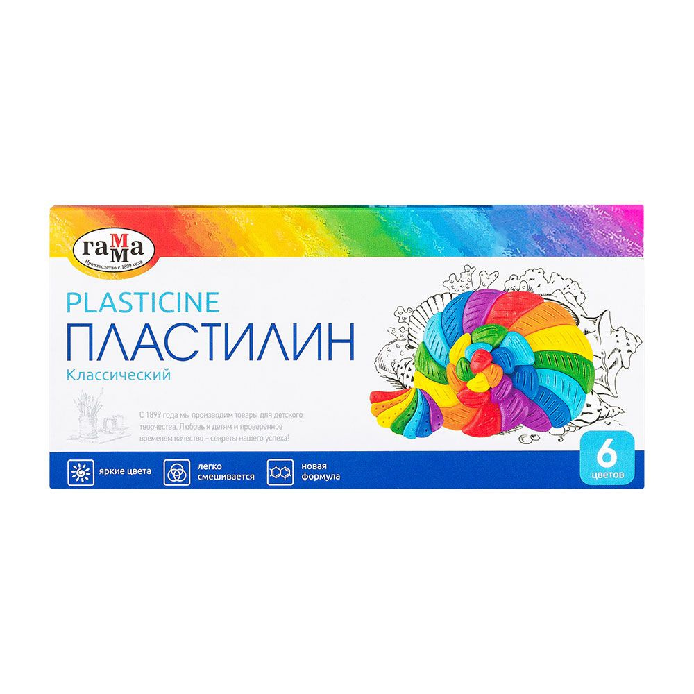 Пластилин "Классический", 6 цветов