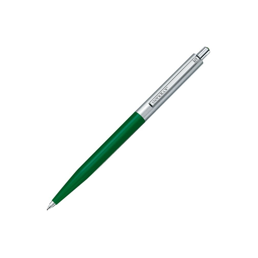 Ручка шариковая автоматическая "Senator Point Metal", 1.0 мм, темно-зеленый, серебристый, стерж. синий