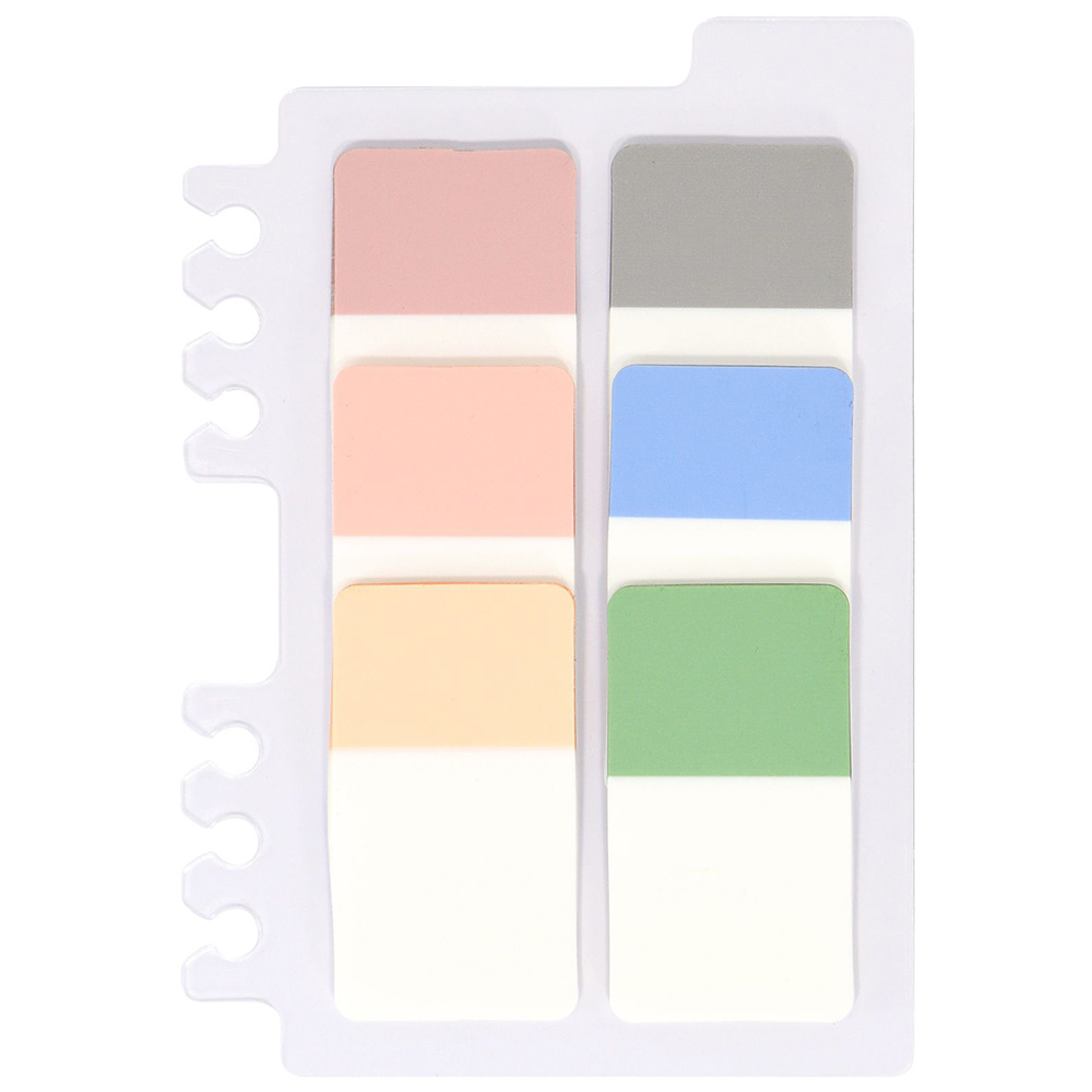 Закладки пластиковые "Lorex Plastic", 25x45 мм, 6 цветовx20 шт., ассорти пастель - 3