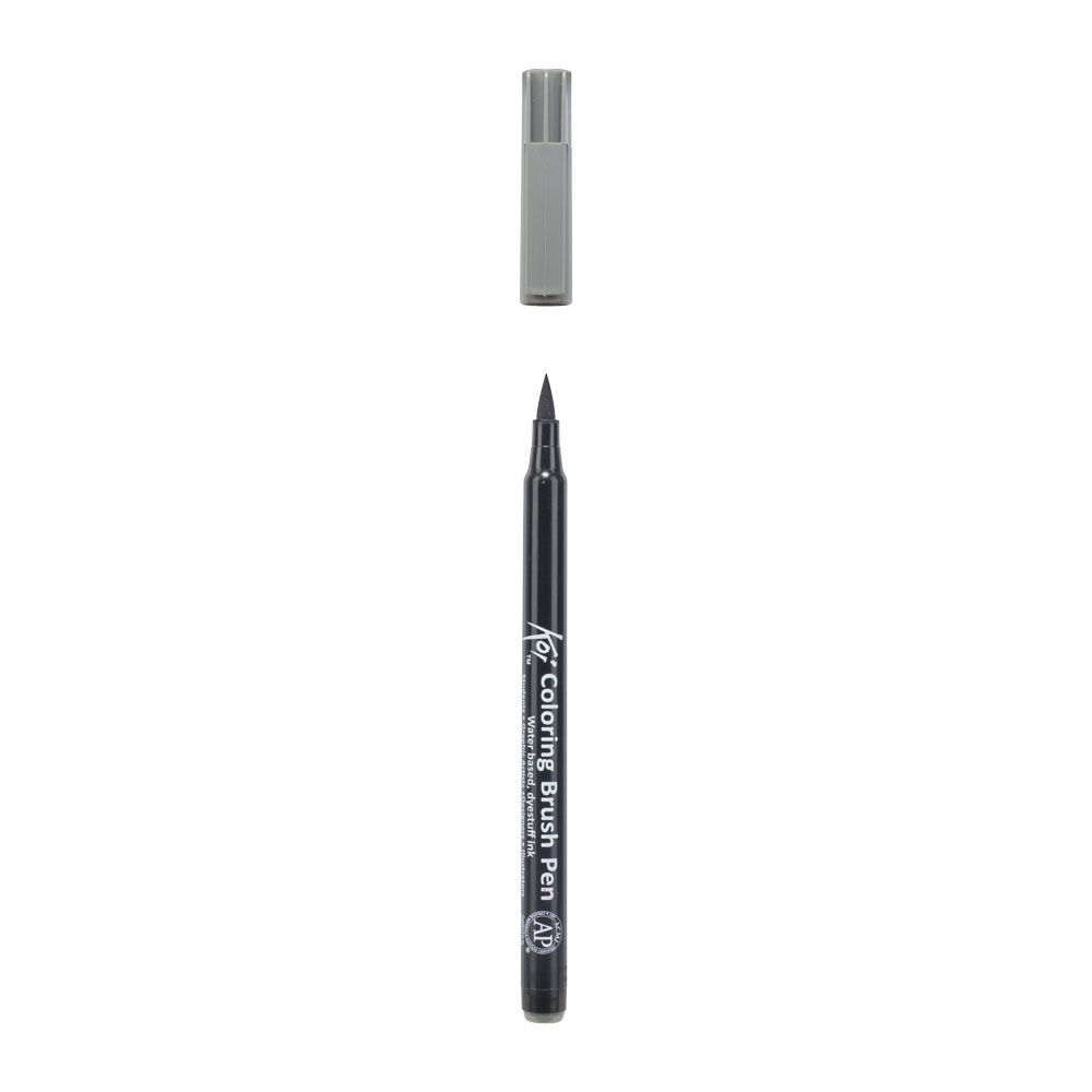 Маркер акварельный "Koi Color Brush", теплый темно-серый - 3