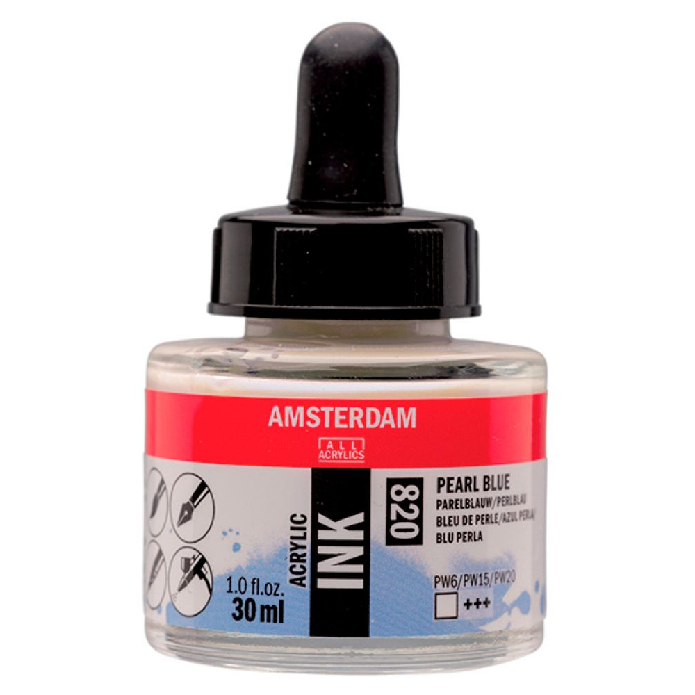 Жидкий акрил "Amsterdam", 820 жемчужный синий, 30 мл