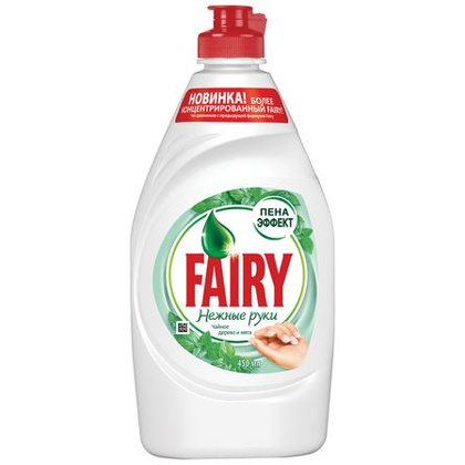 Средство для мытья посуды "Fairy", 450 мл, чайное дерево и мята