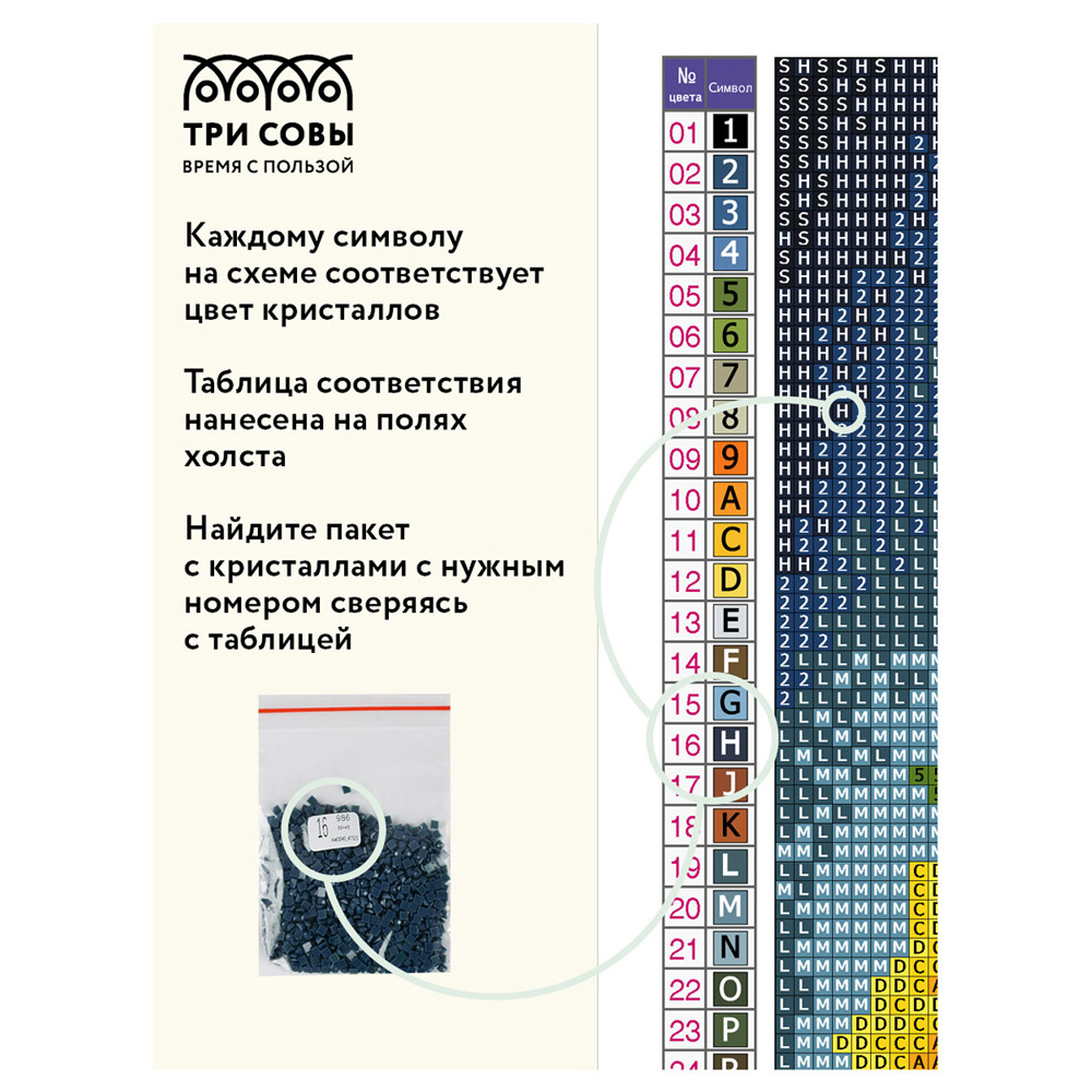 Алмазная мозаика-вышивка "Букет с маками" - 5