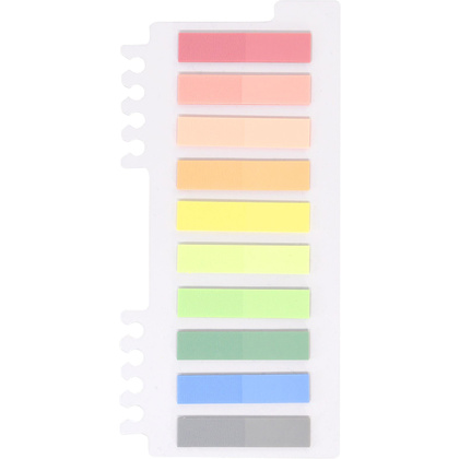 Закладки пластиковые "Lorex Plastic", 10x45 мм, 10 цветовx20 шт., ассорти - 3