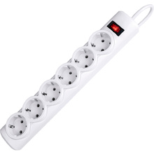 Сетевой фильтр Defender "DFS 151/153/155", 5 м, белый