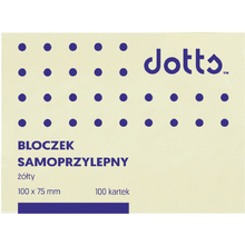 Бумага для заметок на клейкой основе "Dotts", 75x100 мм, 100 листов, желтый
