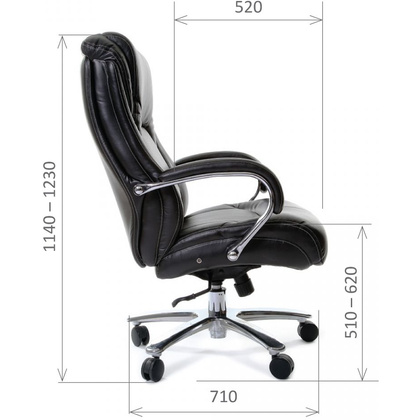 Кресло для руководителя "Chairman 402", экокожа, металл, черный - 5